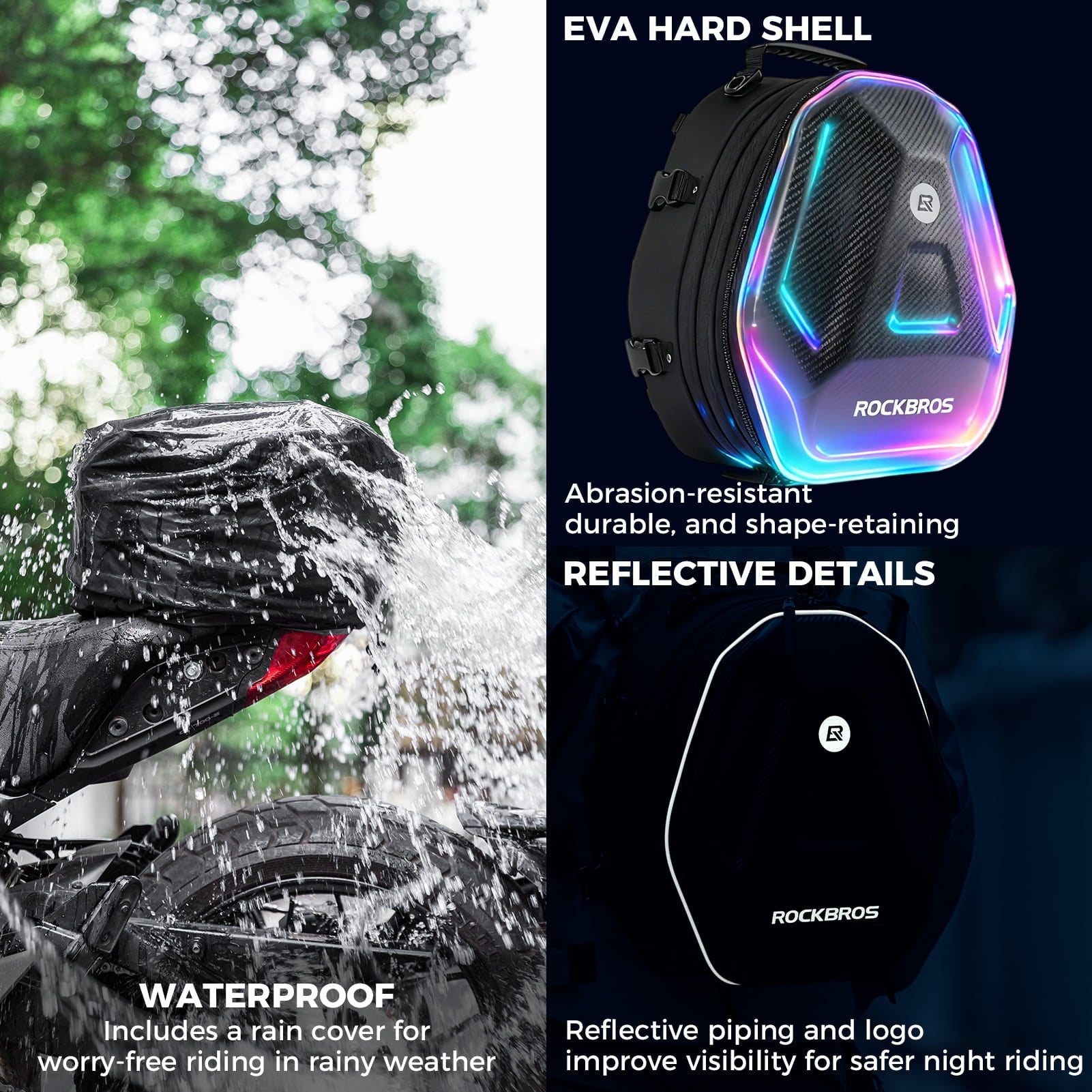 Hard Shell Motorcycle Rear Seat Bag