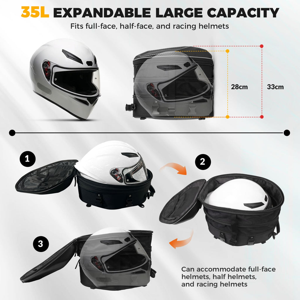 Hard Shell Motorcycle Rear Seat Bag