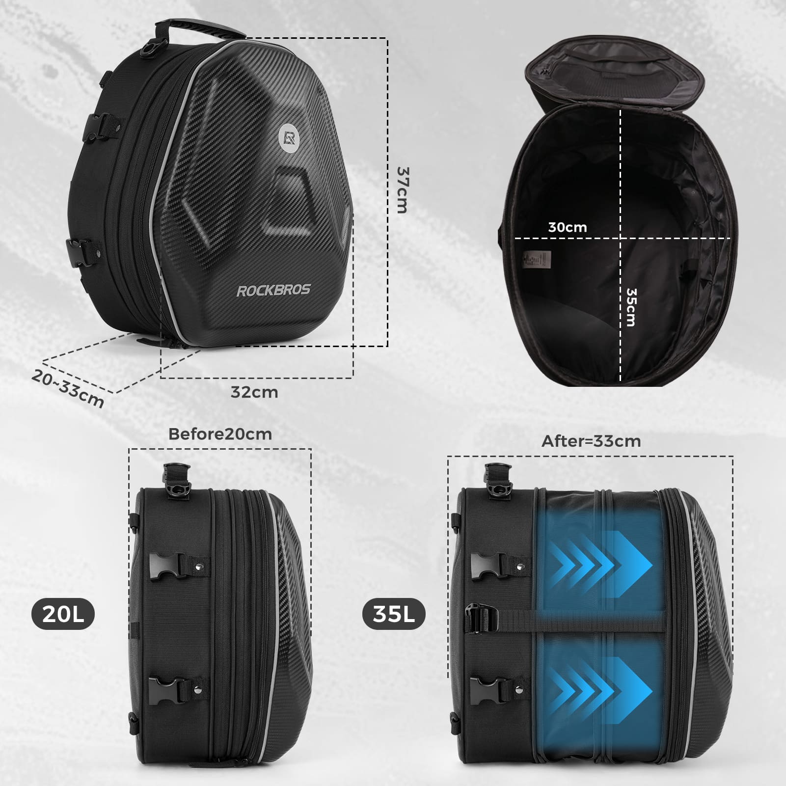 Hard Shell Motorcycle Rear Seat Bag